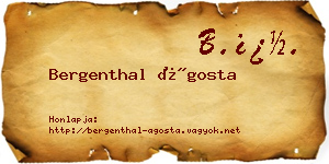 Bergenthal Ágosta névjegykártya